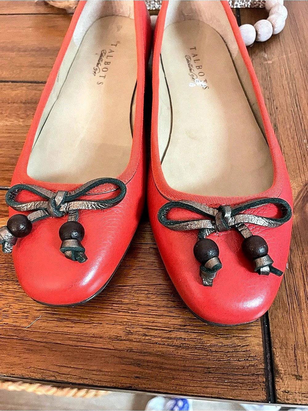 Talbots Leather Flats Orange US 8